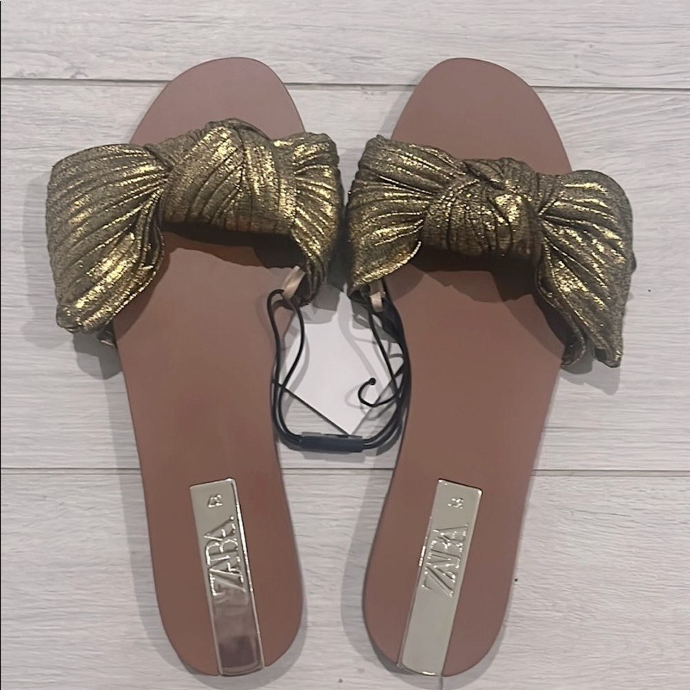 Zara flat sandal slides